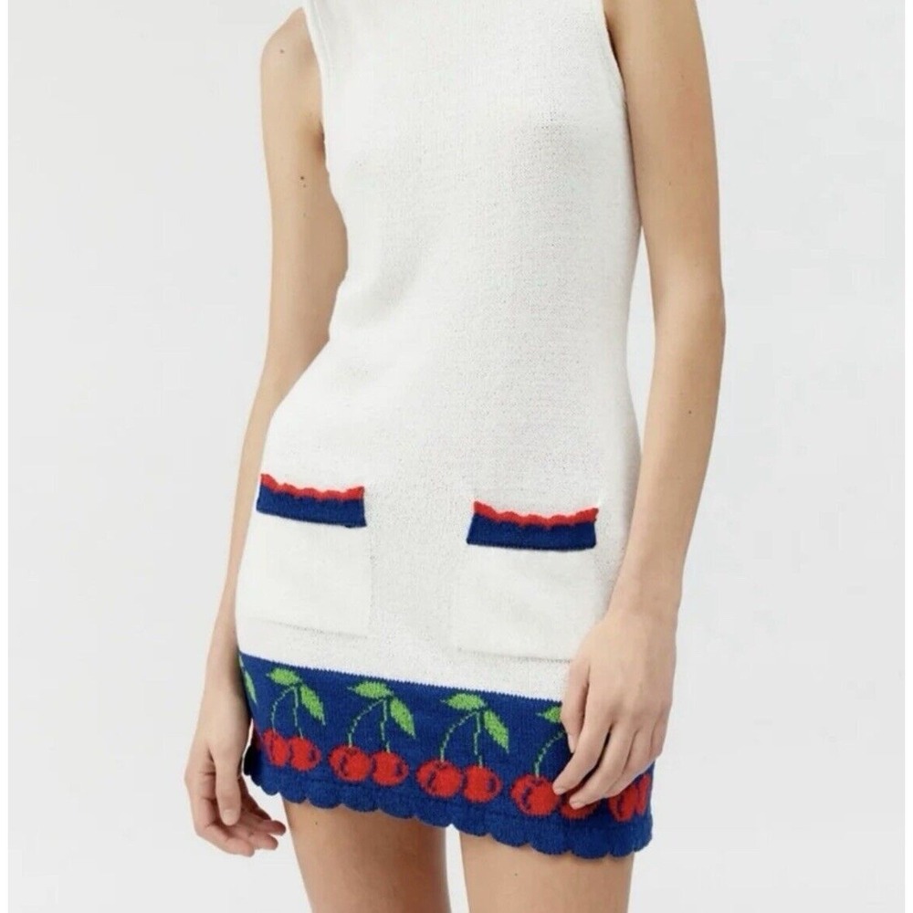 NWT Urban Outfitters Lizzie Knit Sleeveless Shift Dress Knit Cherries XL Preppy